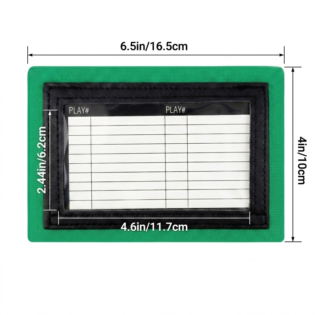 Adult multi-color football wrist coach size and fit reference