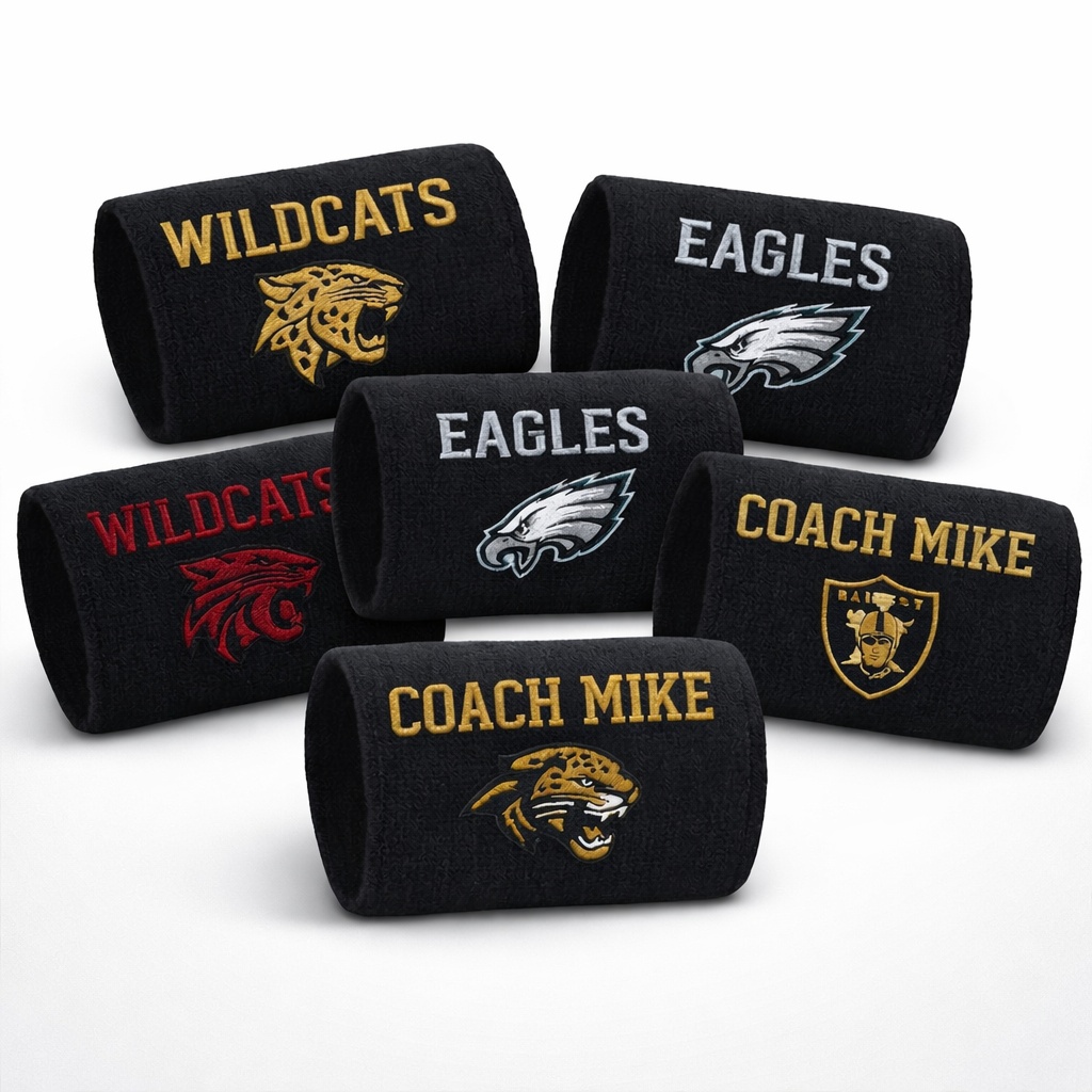 Custom football wrist coach team branding