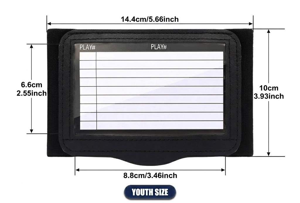 Youth football wrist coach size and fit reference